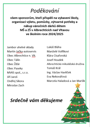 Poděkování